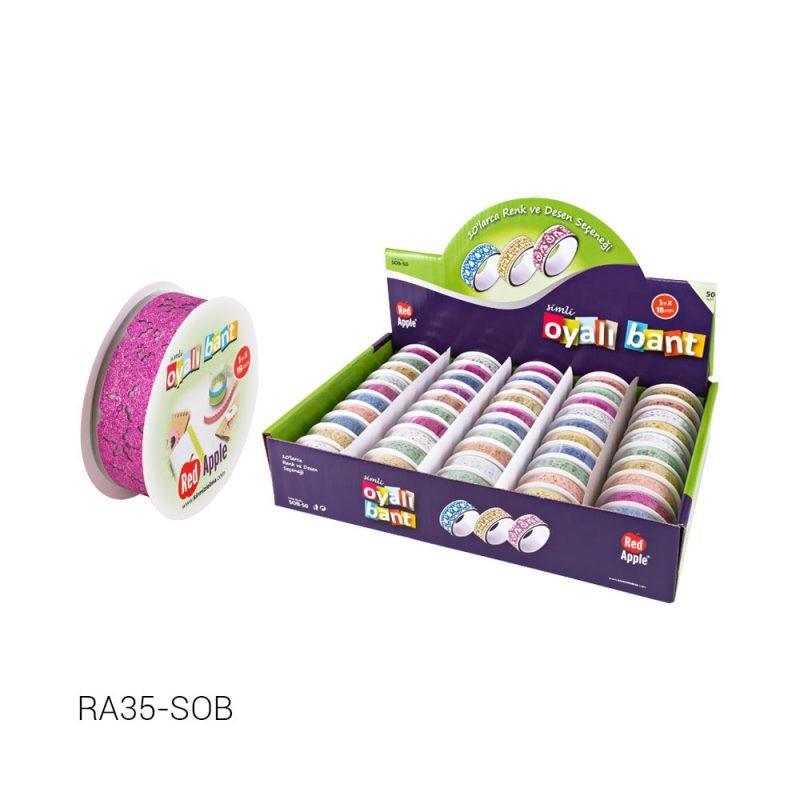 Red Apple Bant Simli Oyalı Sk08Red Apple Bant Simli Oyalı 50*600 Sk08 - Kirtasiyem.netDekoratif Bantlar