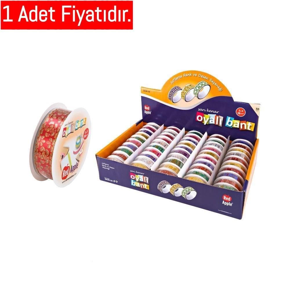 Red Apple Bant Simli Sarı Renk Oyalı Sk08-50 (1 Adet)Red Apple Bant Simli Sarı Renk Oyalı 50*600 Sk08-50 - Kirtasiyem.netDekoratif Bantlar