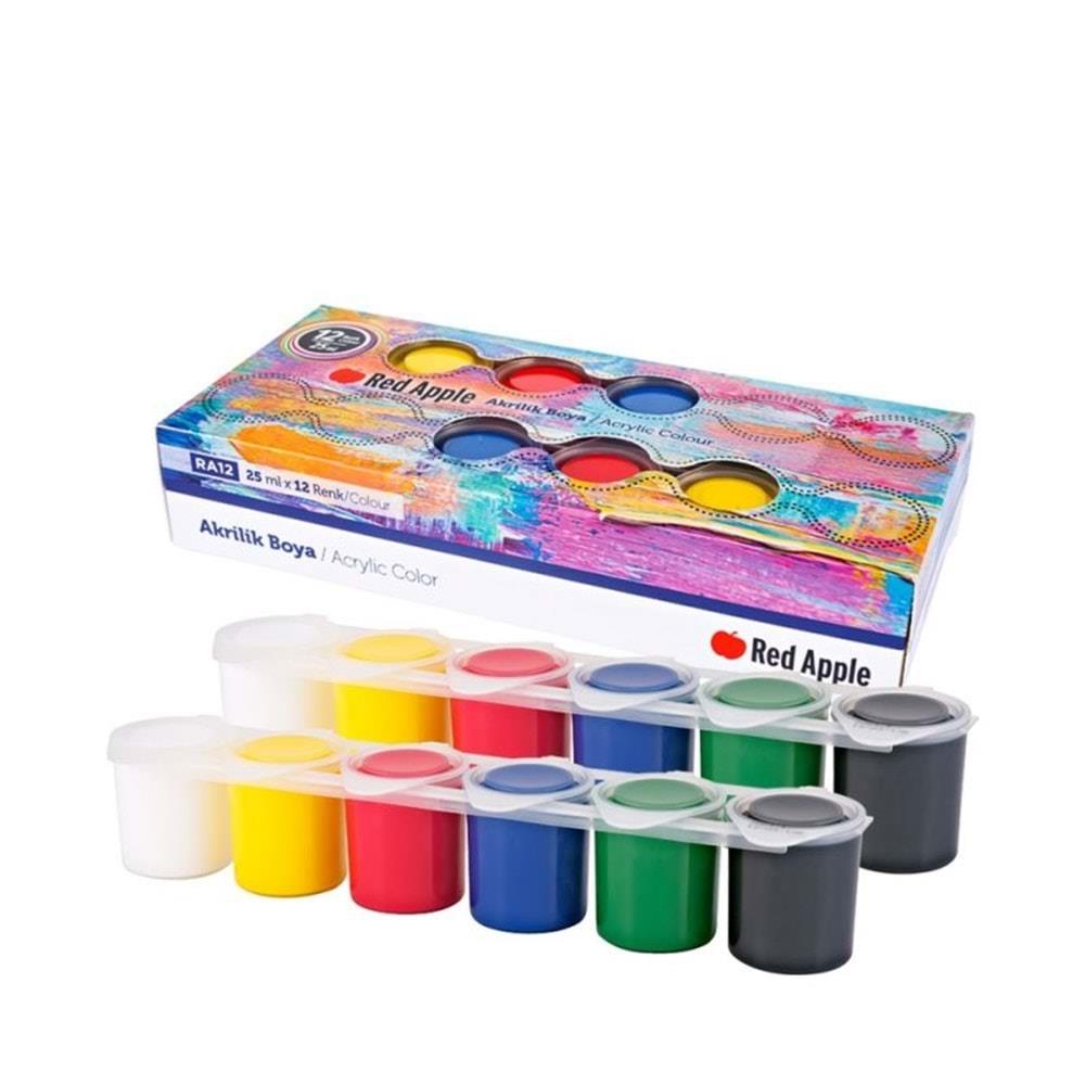 Red Apple Parmak Boya 25 Ml Sıralı Set 12 Renk  RG12Red Apple Parmak Boya 25 Ml Sıralı Set 12 Renk 18*36 RG12 - Kırtasiyem.netParmak Boyalar