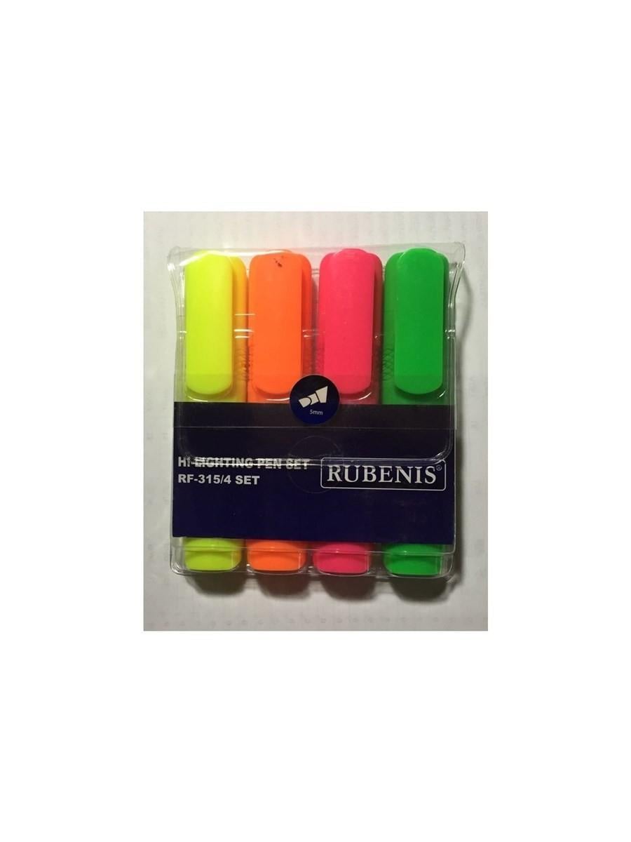 Rubenis Fosforlu Kalem Pastel Renk 4 Lü SetRubenis Fosforlu Kalem Pastel Renk 4 Lü Set - Kirtasiyem.netFosforlu Kalemler