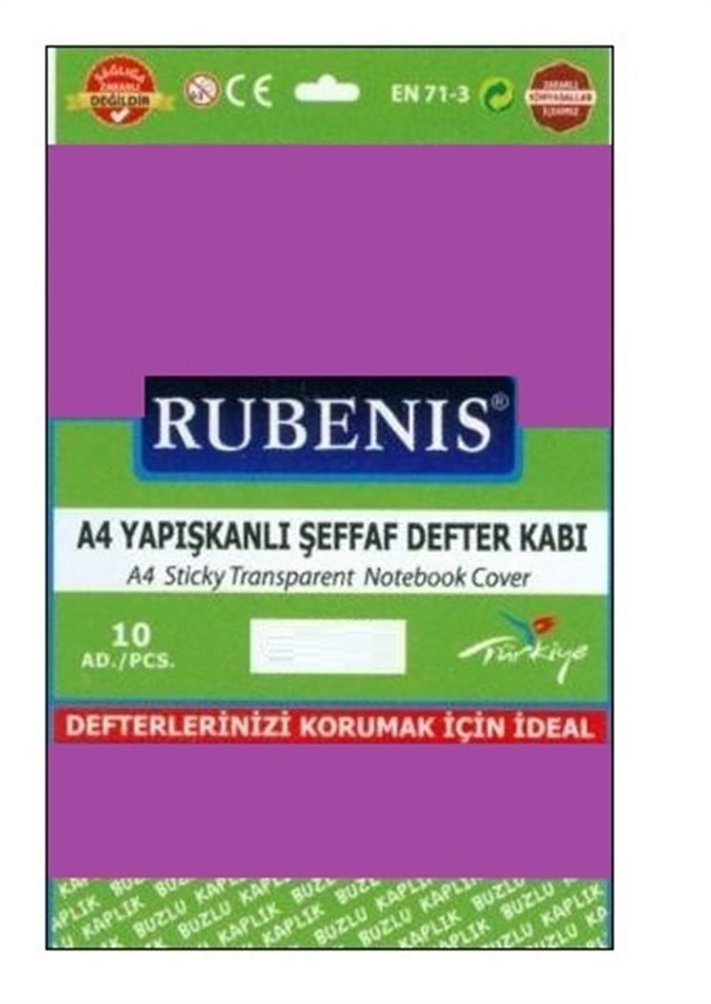 Rubenis Kitap Kabı A4 Yapışkanlı Buzlu Şeffaf Mor 10 LuRubenis Kitap Kabı A4 Yapışkanlı Buzlu Şeffaf Mor 10 Lu - Kirtasiyem.netKitap Kapları