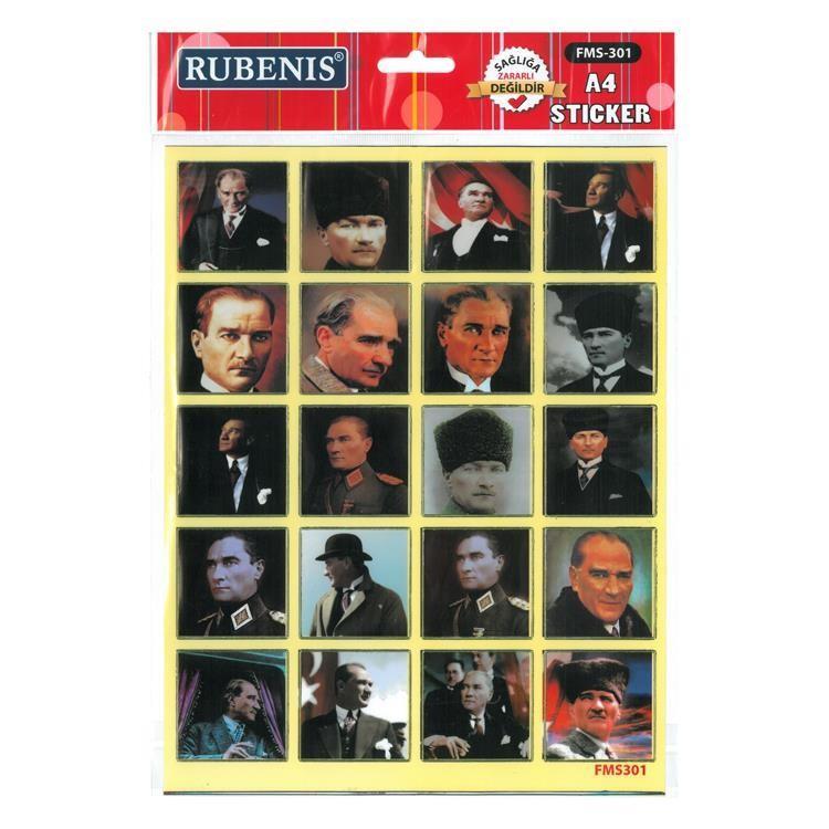 Rubenis Sticker Atatürk Portreli Fms-301Rubenis Sticker Atatürk Portreli Fms-301 - Kirtasiyem.netStickerlar