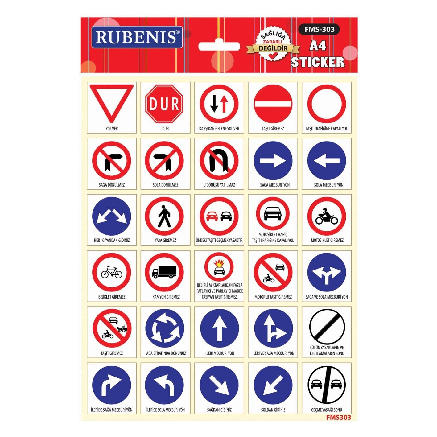Rubenis Sticker Trafik Leha İşaretli Fms-303Rubenis Sticker Trafik Leha İşaretli Fms-303 - Kirtasiyem NetStickerlar