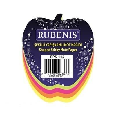 Rubenis Yapışkanlı Not Kağıdı Elma Desenli Karışık 4 Fosforlu Renk RPS-112Rubenis Yapışkanlı Not Kağıdı Elma Desenli Karışık 4 Fosforlu Renk RPS-112 - Kirtasiyem.netYapışkanlı Not Kağıtları