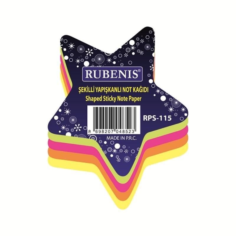 Rubenis Yapışkanlı Not Kağıdı Yıldız Desenli Karışık 4 Fosforlu Renk RPS-115Rubenis Yapışkanlı Not Kağıdı Yıldız Desenli Karışık 4 Fosforlu Renk RPS-115 - Kirtasiyem.netYapışkanlı Not Kağıtları