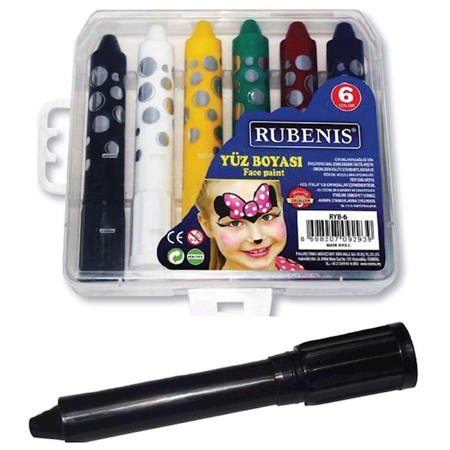 Rubenis Yüz Boyası 6 Renk Çevirmeli  RYB-6Rubenis Yüz Boyası 6 Renk Çevirmeli  RYB-6 - Kırtasiyem.netYüz Boyaları