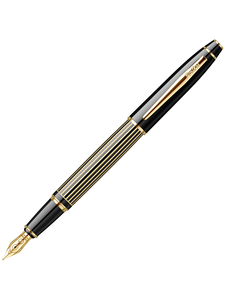 Scrikss 35L Dolmakalem Çizgi Desenli Siyah AltınScrikss 35L Dolmakalem Çizgi Desenli Siyah Altın - Kirtasiyem.netDolma Kalemler