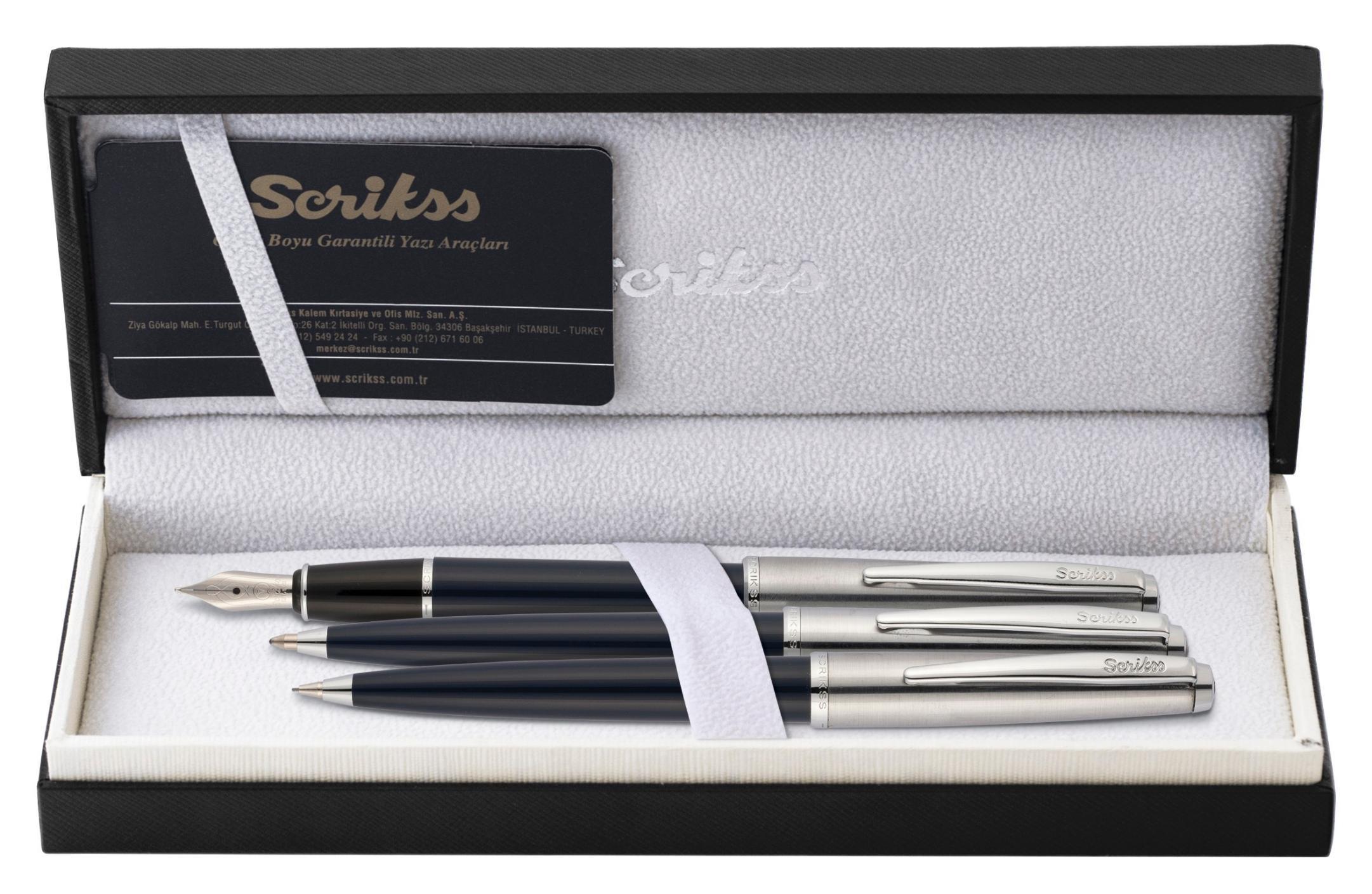 Scrikss 78 Dolma Kalem+Tükenmez Kalem+Versatil Kalem Kalem 3 Lü Set LacivertScrikss 78 Dolma Kalem+Tükenmez Kalem+Versatil Kalem Kalem 3 Lü Set Lacivert - Kirtasiyem.netKalem Setleri