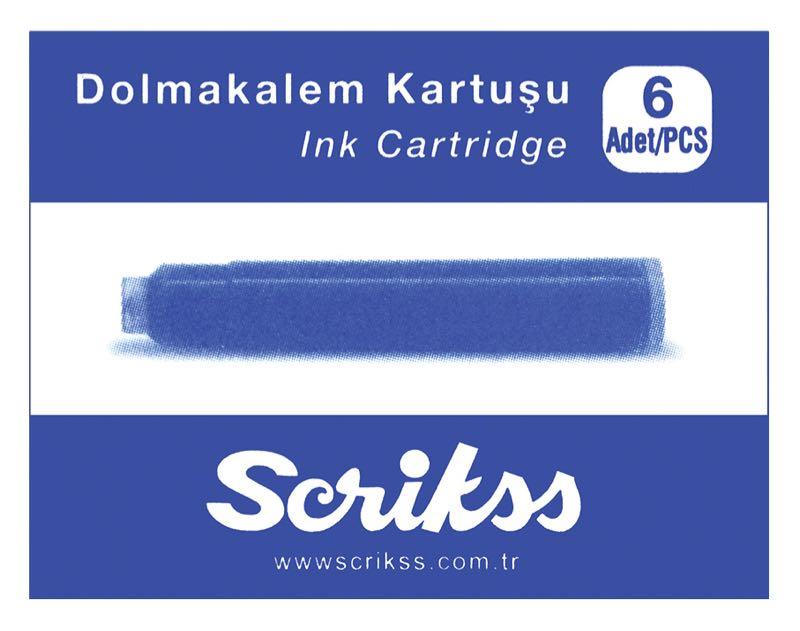 Scrikss Dolma Kalem Kartuşu Mavi 6 Lı BlisterScrikss Dolma Kalem Kartuşu Mavi 6 Lı Blister - Kirtasiyem.netDolma Kalem Kartuşları