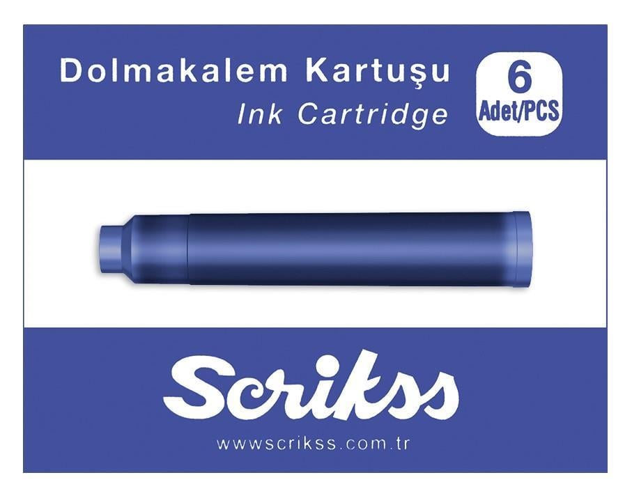 Scrikss Dolma Kalem Kartuşu Mavi 6 Lı PaketScrikss Dolma Kalem Kartuşu Mavi 6 Lı Paket - Kirtasiyem.netDolma Kalemler