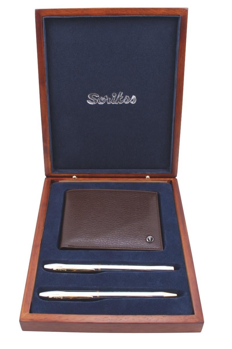 Scrikss Sdr 217-2 Cüzdan+35 Dolma Kalem&Tükenmez Kalem Gold Krom Takım Premium Ahşap KutuScrikss Sdr 217-2 Cüzdan+35 Dolma Kalem&Tükenmez Kalem Gold Krom Takım Premium Ahşap Kutu - Kirtasiyem.netKalem Setleri