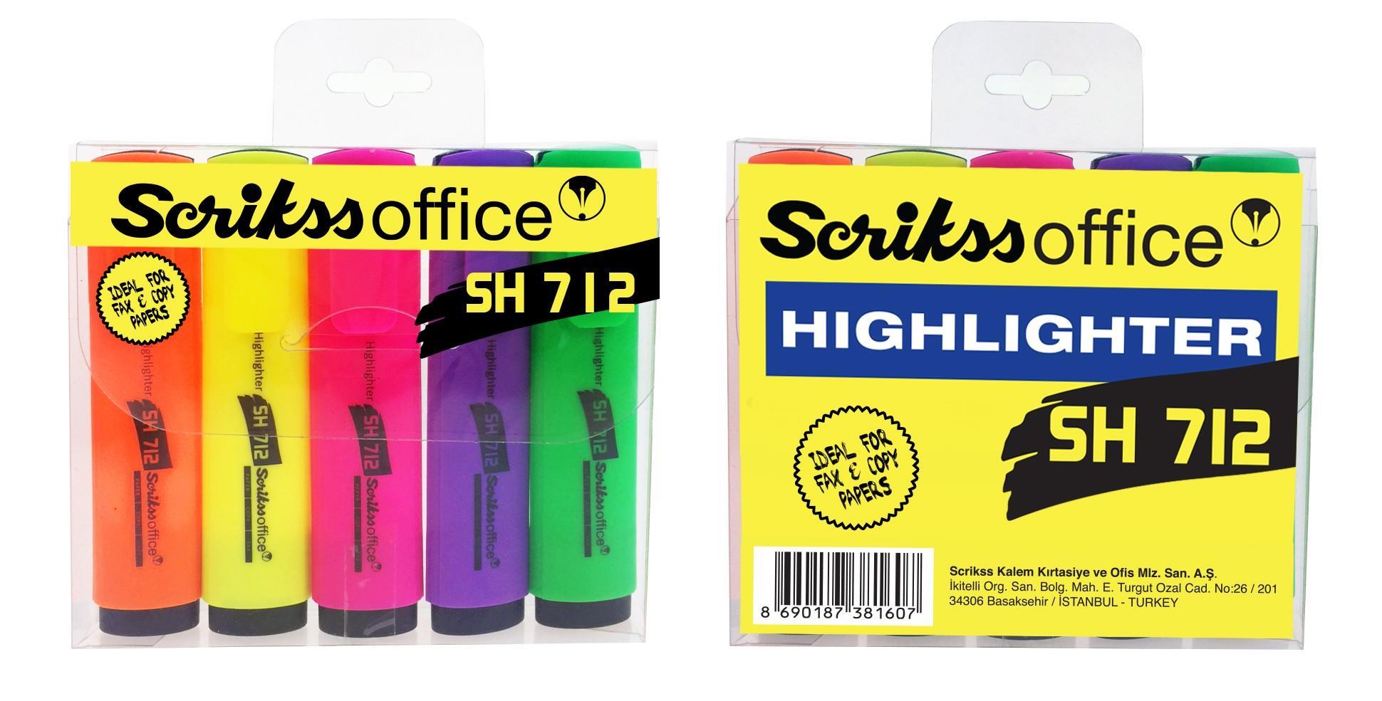 Scrikss Sh712 Fosforlu Kalem 5 Li BlisterScrikss Sh712 Fosforlu Kalem 5 Li Blister - Kirtasiyem.netFosforlu Kalemler