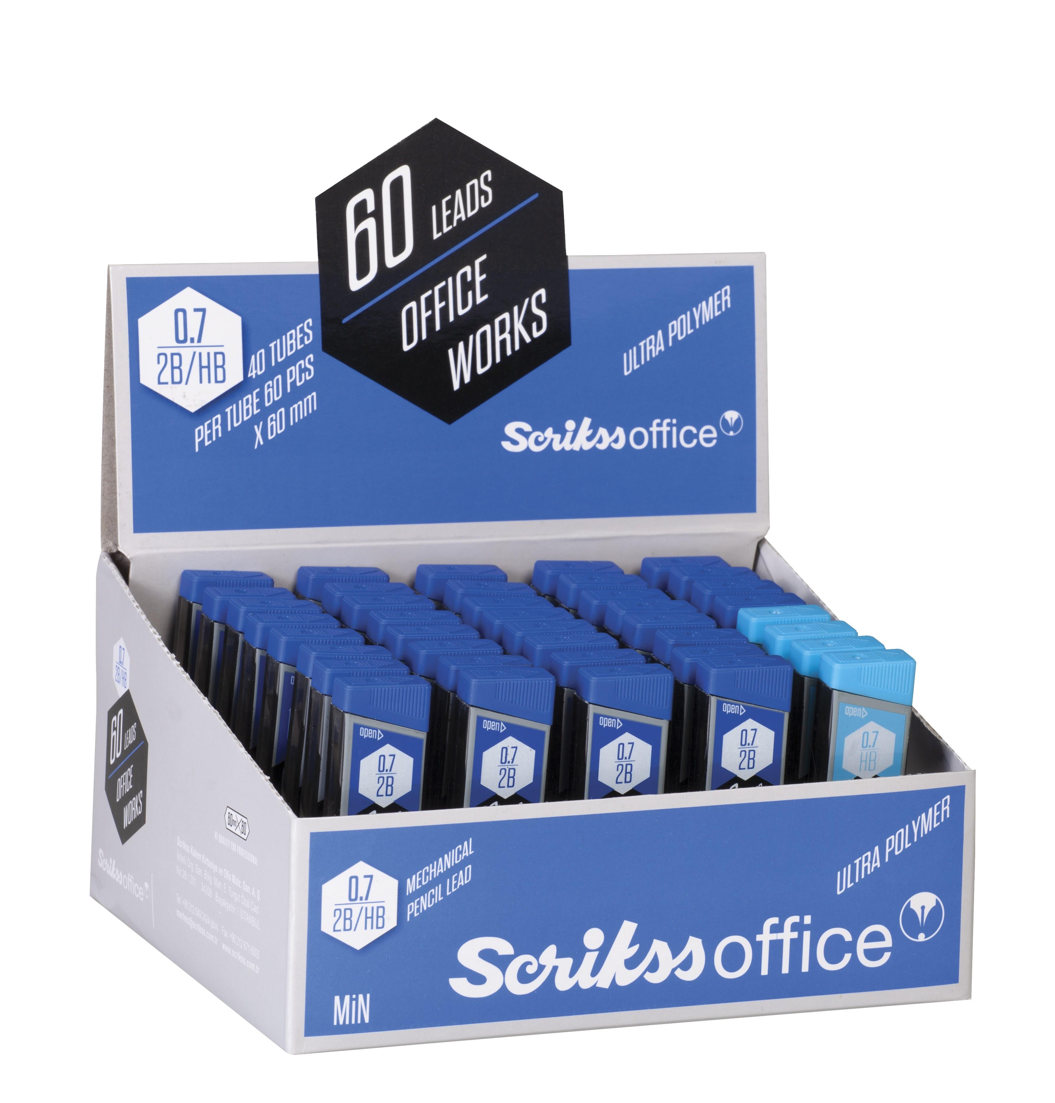 Scrikss Sl-60 Min 0.7 Mm 40 Lı Stand Scrikss Sl-60 Min 0.7 Mm 40 Lı Stand  - Kirtasiyem.netKalem Uçları ( Min )