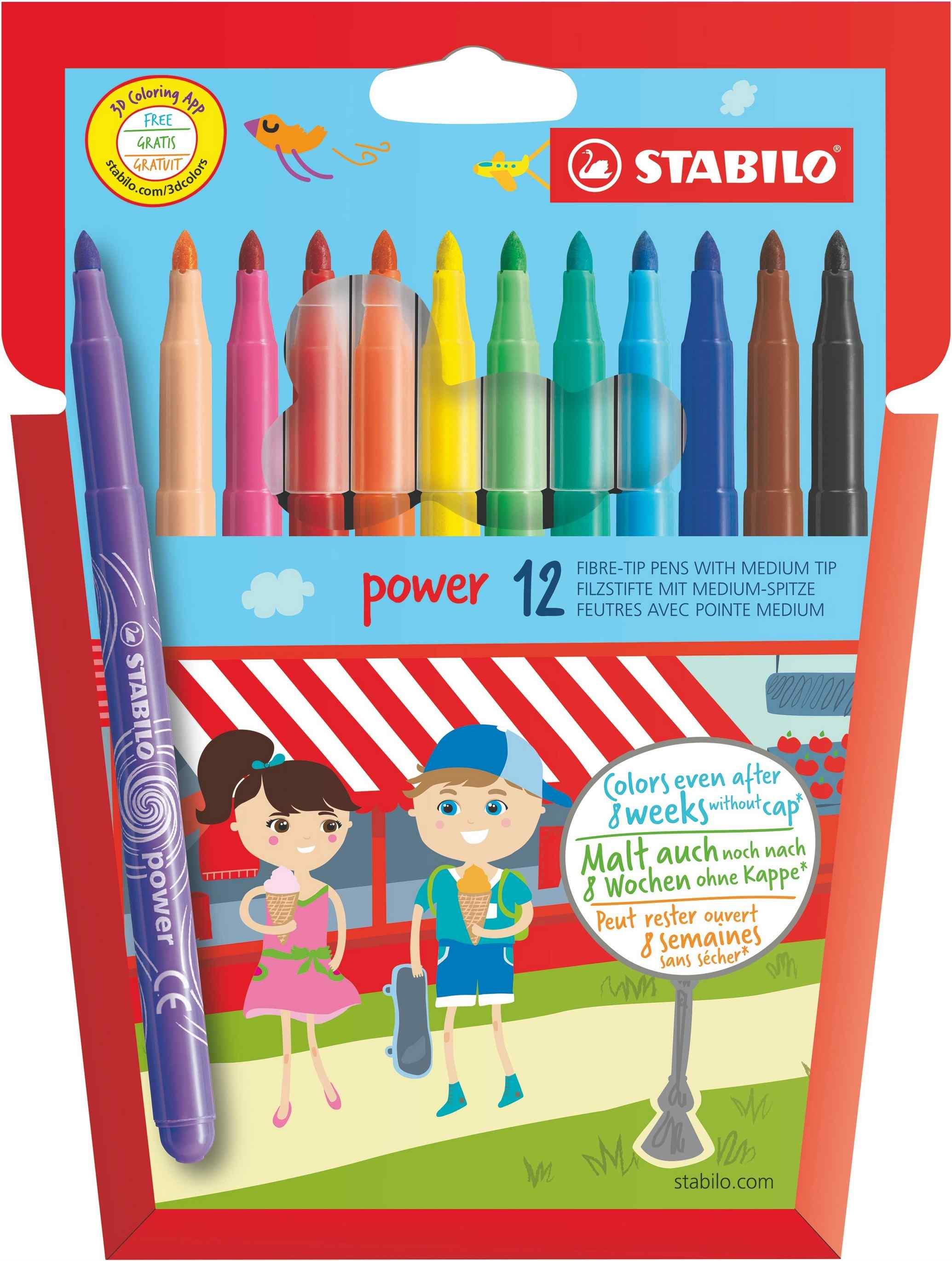Stabilo Keçeli Boya Kalemi Power 12 Renk 280/12-02Stabilo Keçeli Boya Kalemi Power 12 Renk 280/12-02 - Kirtasiyem.netKeçeli Kalemler