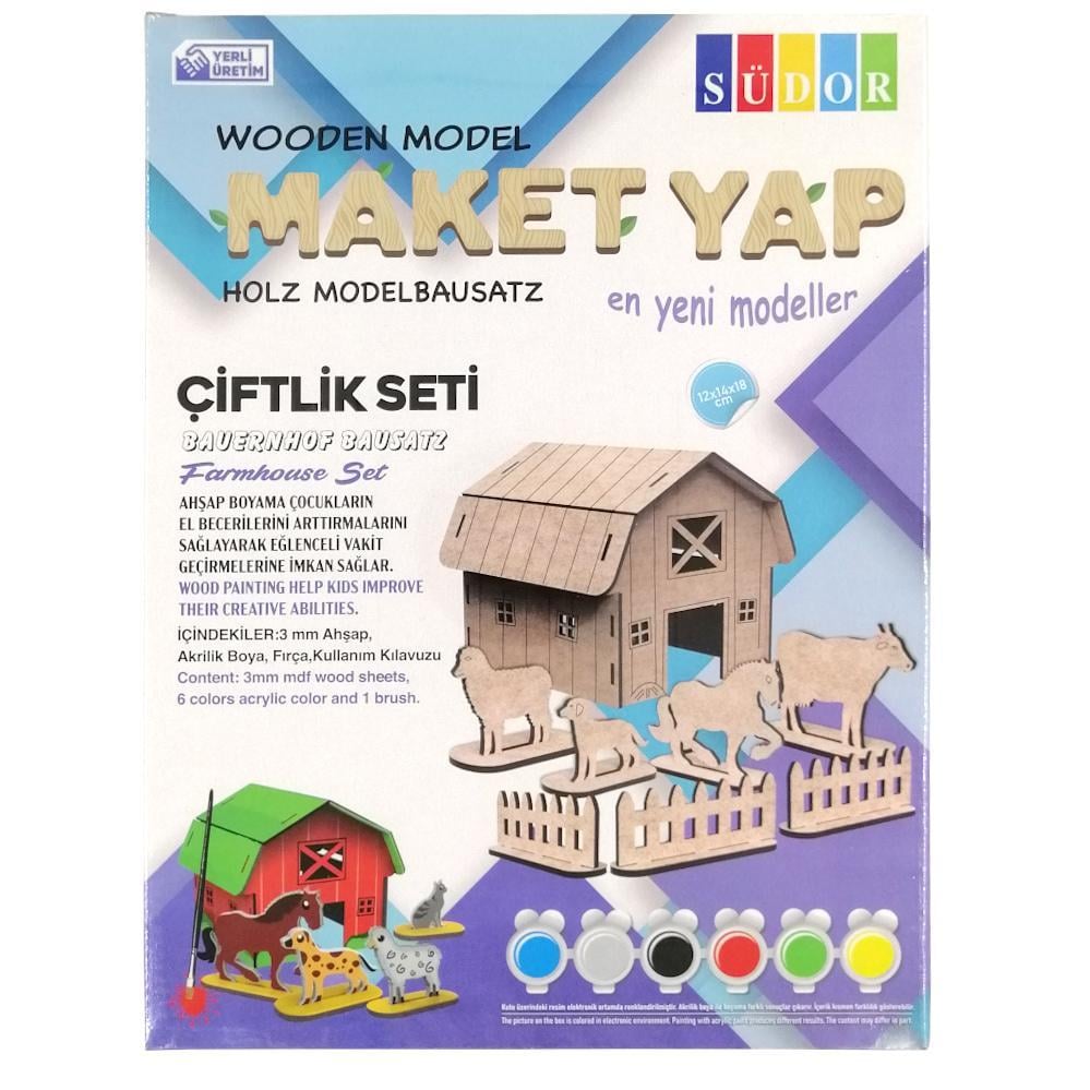 Südor Ahşap Kutulu Maket Çiftlik Boyama Seti Büyük        --MD2-06Südor Ahşap Kutulu Maket Çiftlik Boyama Seti Büyük MD2-06 - Kırtasiyem.netAhşap Ürünler