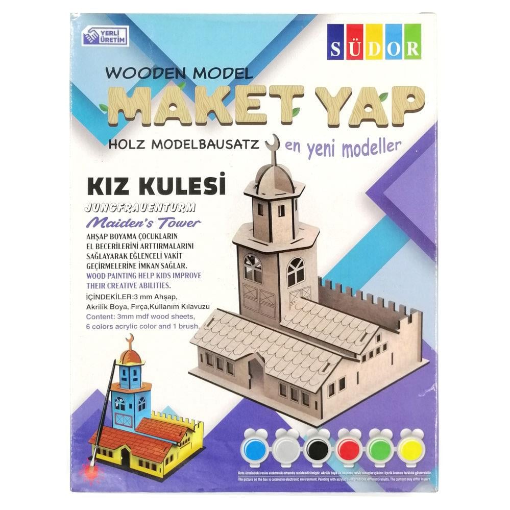 Südor Ahşap Kutulu Maket Kız Kulesi Boyama Seti Büyük        --MD2-05Südor Ahşap Kutulu Maket Kız Kulesi Boyama Seti Büyük MD2-05 - Kırtasiyem.netAhşap Ürünler