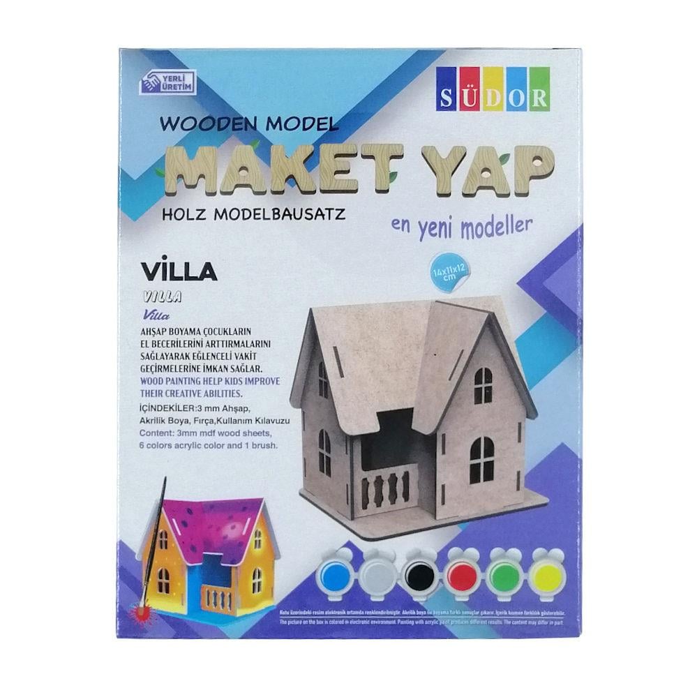 Südor Kutulu Ahşap Maket Villa Boyama Seti Küçük        --MD2-04Südor Kutulu Ahşap Maket Villa Boyama Seti Küçük MD2-04 - Kırtasiyem.netAhşap Ürünler
