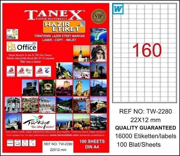 Tanex Bilgisayar Etiketi 22X12 Tw-2280Tanex Bilgisayar Etiketi 22X12 Tw-2280 - Kirtasiyem.netBilgisayar Etiketleri
