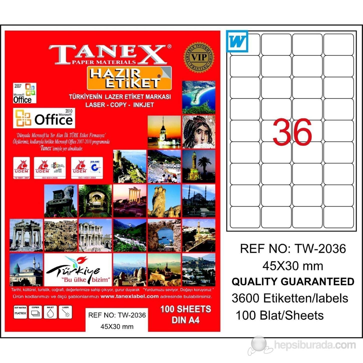 Tanex Bilgisayar Etiketi 45X30 Florasan Yeşil Tw-2036Tanex Bilgisayar Etiketi 45X30 Florasan Yeşil Tw-2036 - Kirtasiyem.netBilgisayar Etiketleri