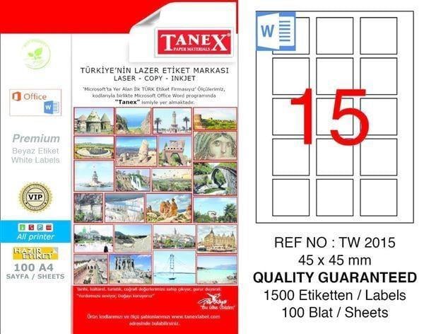 Tanex Bilgisayar Etiketi 45X45 Tw-2015Tanex Bilgisayar Etiketi 45X45 Tw-2015 - Kirtasiyem.netBilgisayar Etiketleri