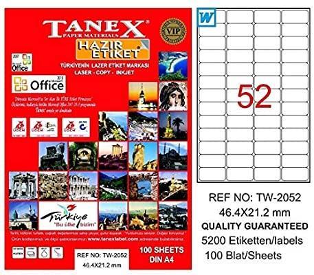 Tanex Bilgisayar Etiketi 46,4X21,2 Tw-2052Tanex Bilgisayar Etiketi 46,4X21,2 Tw-2052 - Kirtasiyem.netBilgisayar Etiketleri