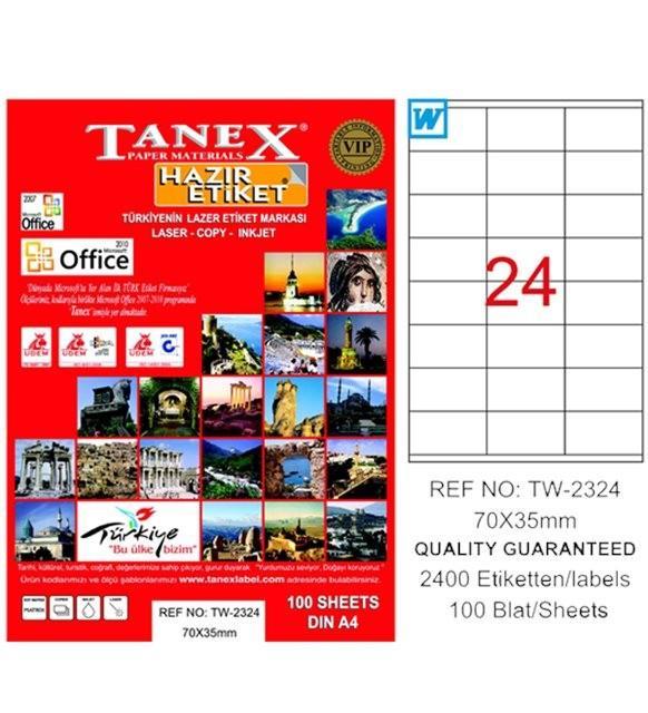 Tanex Bilgisayar Etiketi 70X35 Tw-2324Tanex Bilgisayar Etiketi 70X35 Tw-2324 - Kirtasiyem.netBilgisayar Etiketleri