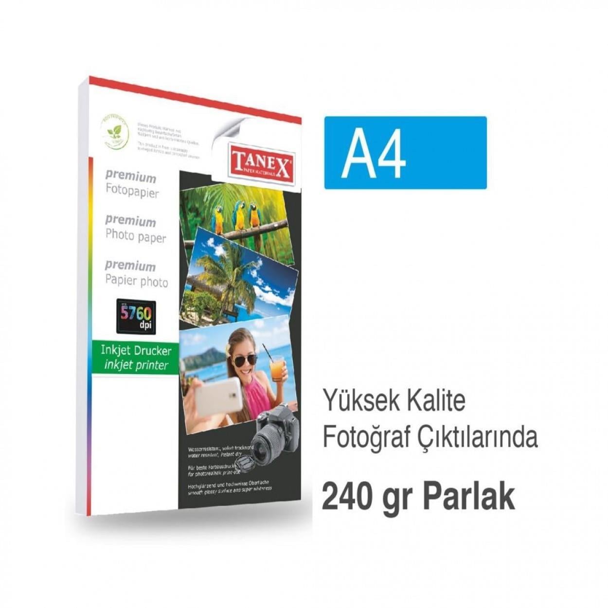 Tanex Fotoğraf Kağıdı A4-240 Gr 20 AdetTanex Fotoğraf Kağıdı A4-240 Gr 20 Adet - Kirtasiyem.netFotoğraf Kağıtları