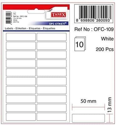 Tanex Ofis Etiketi Beyaz Ofc-109Tanex Ofis Etiketi Beyaz Ofc-109 - Kirtasiyem.netEtiketler