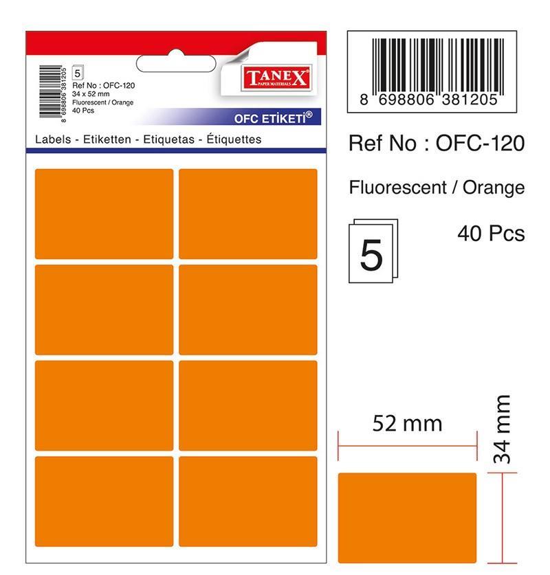 Tanex Ofis Etiketi Turuncu Ofc-120Tanex Ofis Etiketi Turuncu Ofc-120 - Kirtasiyem.netEtiketler