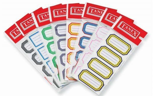 Tanex Okul Etiketi Tek Sıra Bordürlü 5 Adet/PstliTanex Okul Etiketi Tek Sıra Bordürlü 5 Adet/Pstli - Kirtasiyem.netOkul Etiketleri