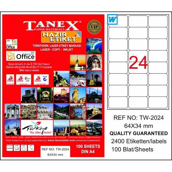 Tanex Tw-2024 64X34 Mm Sökülebilir Laser Etiket 100 Ad.Tanex Tw-2024 64X34 Mm Sökülebilir Laser Etiket 100 Ad. - Kirtasiyem.netBilgisayar Etiketleri