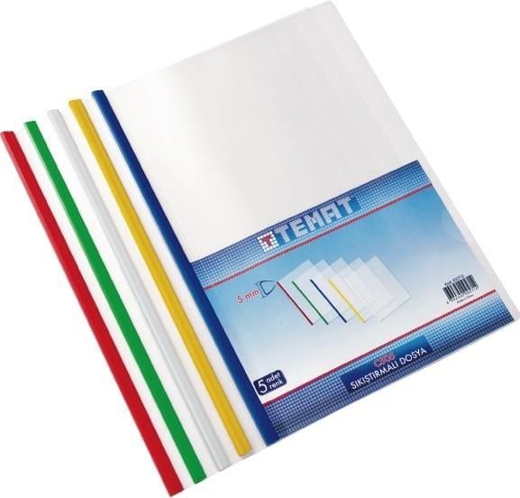 Temat Dosya Sıkıştırmalı  Krş.Renk 5Mm C505Temat Dosya Sıkıştırmalı  Krş.Renk 5Mm C505 - Kirtasiyem.netSıkıştırmaşlı Dosyalar