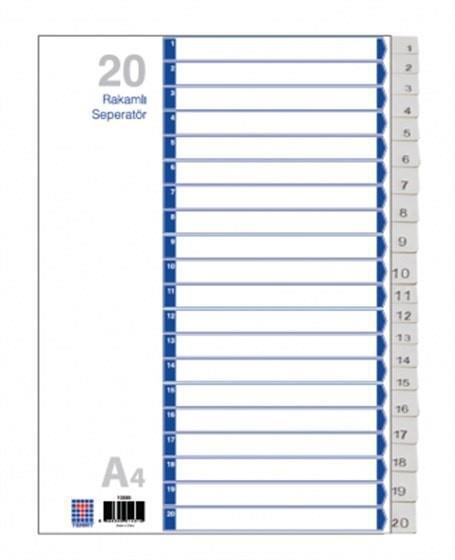 Temat Seperatör 1-20 Rakamlı 10595Temat Seperatör 1-20 Rakamlı 10595 - Kirtasiyem.netSeperatörler ( Ayraçlar )