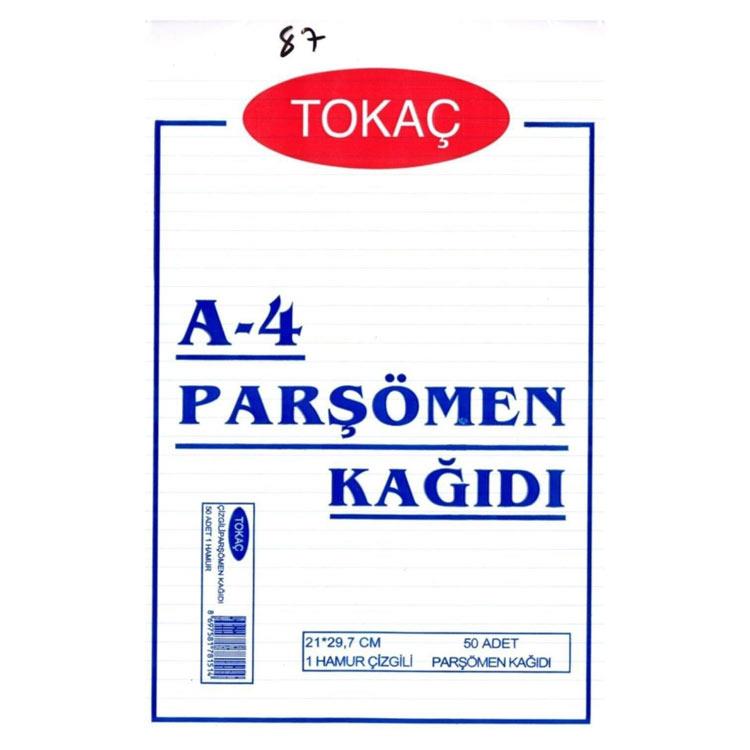 Tokaç Çizgili Parşömen Kağıdı 50 Li *100 TOK-2230Tokaç Çizgili Parşömen Kağıdı 50 Li *100 TOK-2230 - Kirtasiyem.netParşömen Kağıtları