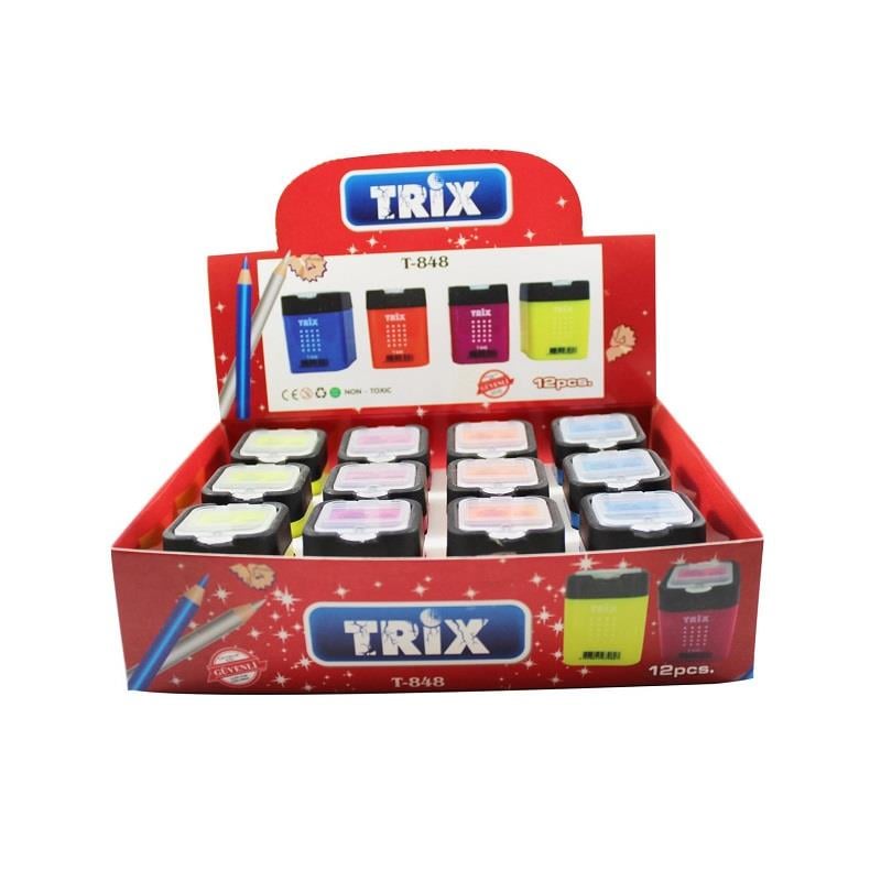 Trix İkili Hazneli Kalemtraş T-848Trix İkili Hazneli Kalemtraş T-848 - Kirtasiyem.netKalemtraşlar
