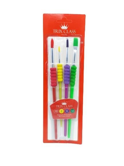 Trix Vg Neon 4'lü Fırça Seti Standart Renkler T-910Trix Vg Neon 4'lü Fırça Seti Standart Renkler T-910 - Kirtasiyem.netSulu Boya Fırçası