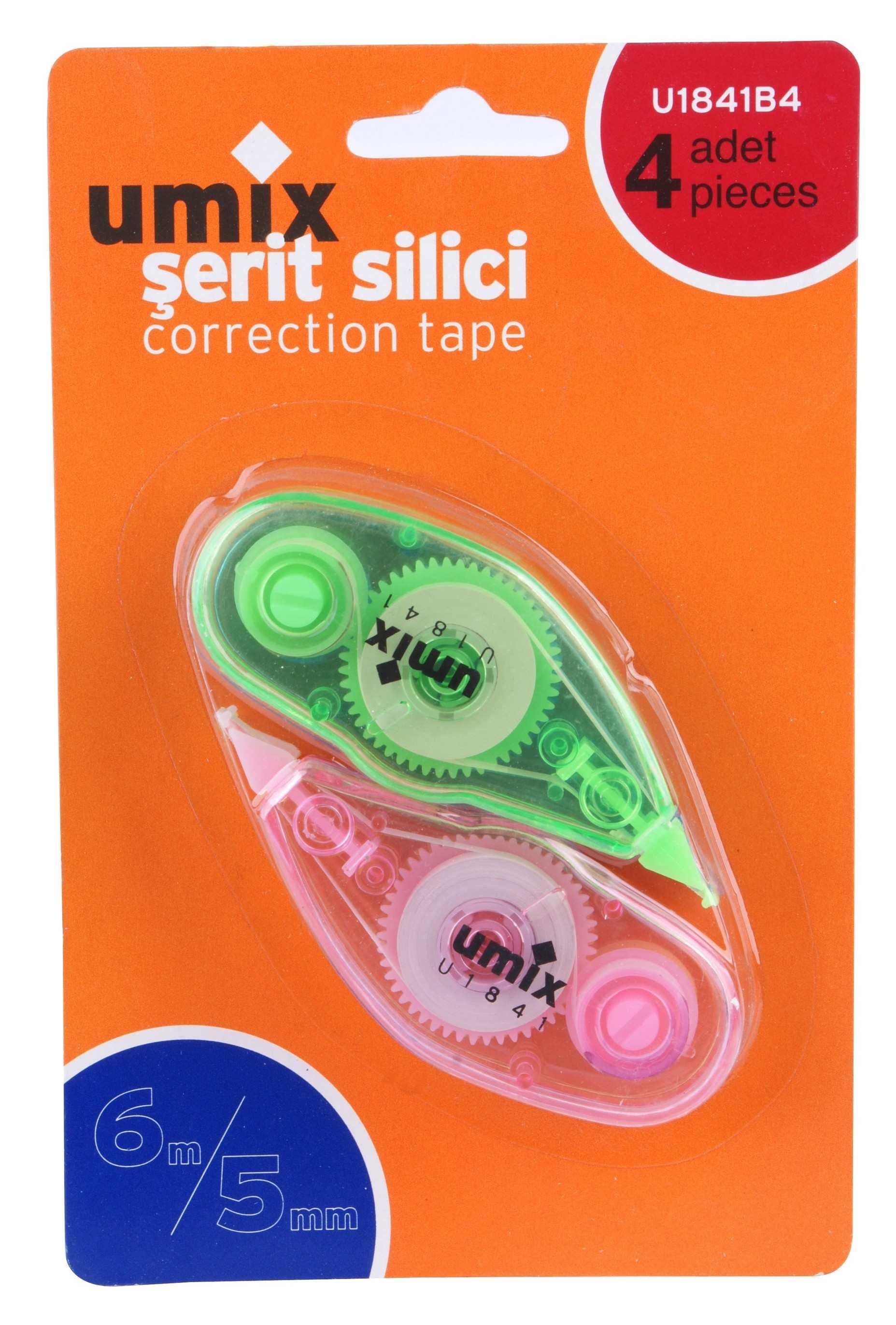 Umix Daksil Şerit Dikey 5 Mm*6Mt  4 lü Blister  U1841B4Umix Daksil Şerit Dikey 5 Mm*6Mt  4 lü Blister  U1841B4 - Kirtasiyem.netŞerit Siliciler