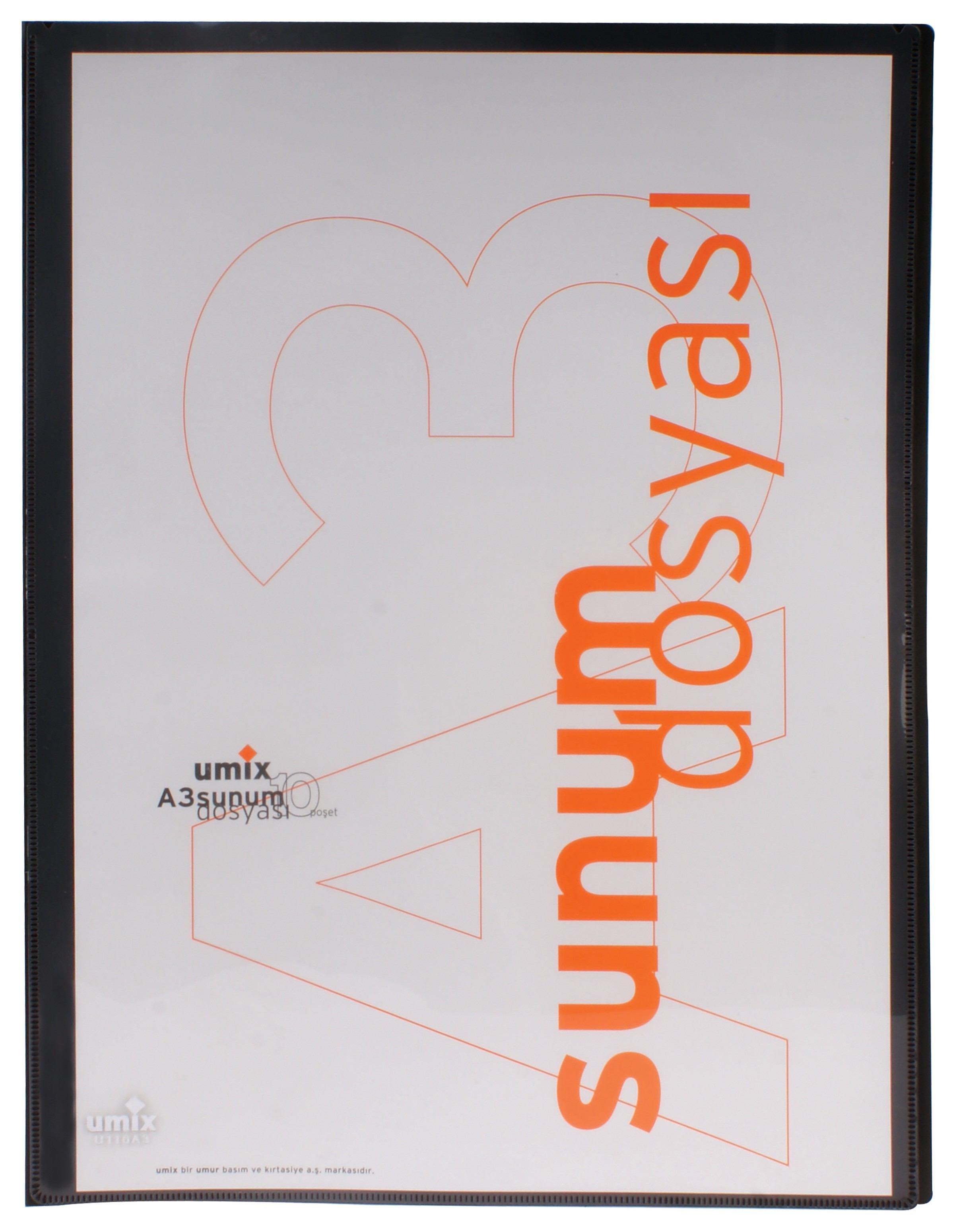 Umix Sunum Dosyası A3 Standart Önden Cepli 10 Lu (KIRMIZI-SİYAH-LACİVERT)Umix Sunum Dosyası A3 Standart Önden Cepli 10 Lu (K-S) - Kirtasiyem.netSunum Dosyaları