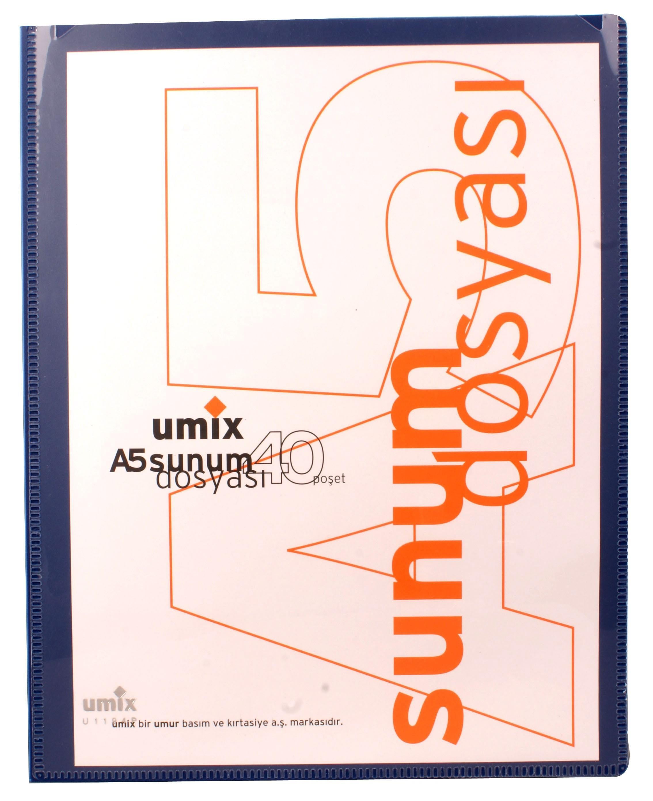 Umix Sunum Dosyası A5 Standart Önden Cepli 40 Lı Lacivert U1194Umix Sunum Dosyası A5 Standart Önden Cepli 40 Lı Lacivert U1194 - Kirtasiyem.netSunum Dosyaları