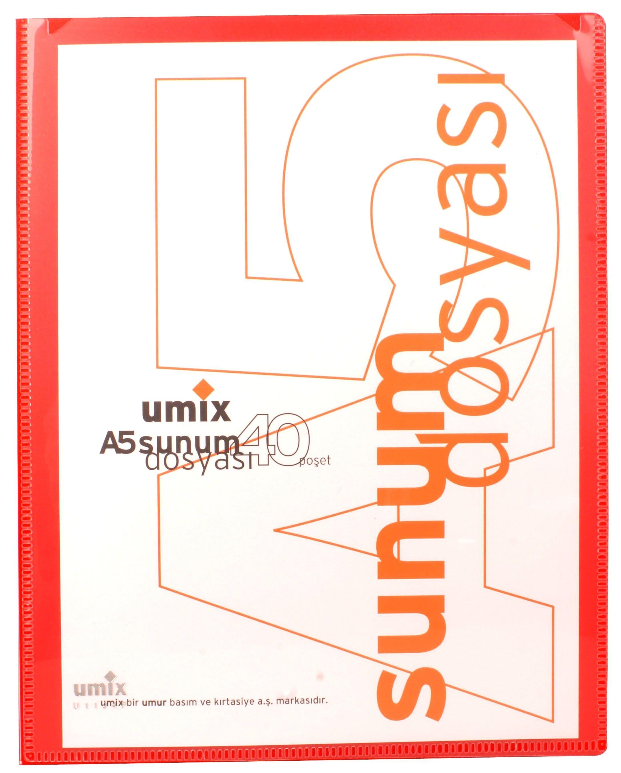 Umix Sunum Dosyası Önden Cepli A5 Standart 40 Lı Kırmızı U1194Umix Sunum Dosyası Önden Cepli A5 Standart 40 Lı Kırmızı U1194 - Kirtasiyem.netSunum Dosyaları