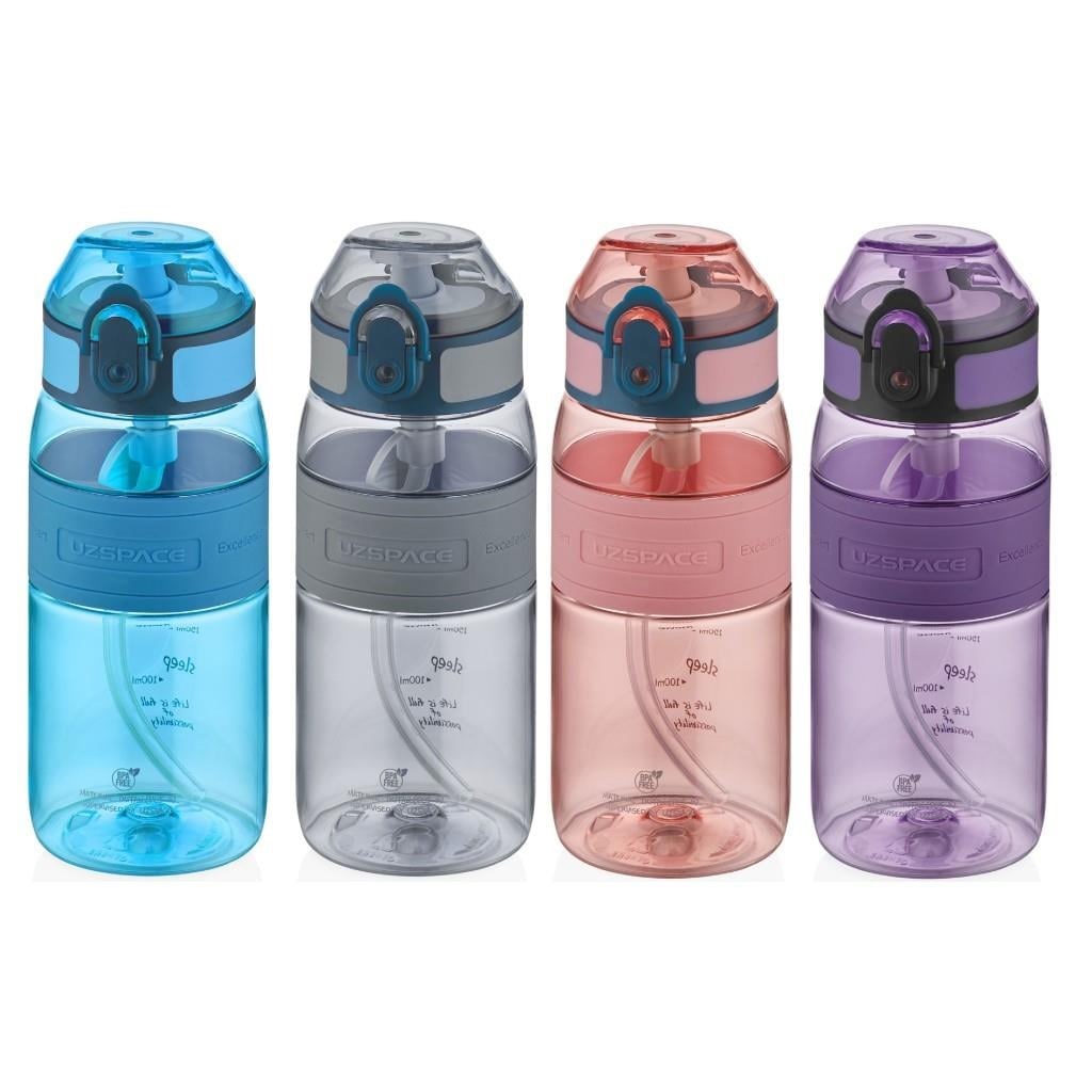 Uzspace 440 Ml Silikon Gövde Pipetli Tritan Su Matarası 4105- KARMAMataralar