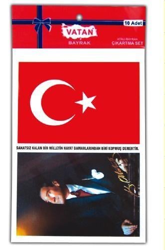 Vatan Sticker Atalı Bayraklı Çıkartma 12X17 VT503Vatan Sticker Atalı Bayraklı Çıkartma 12X17 - Kirtasiyem NetStickerlar