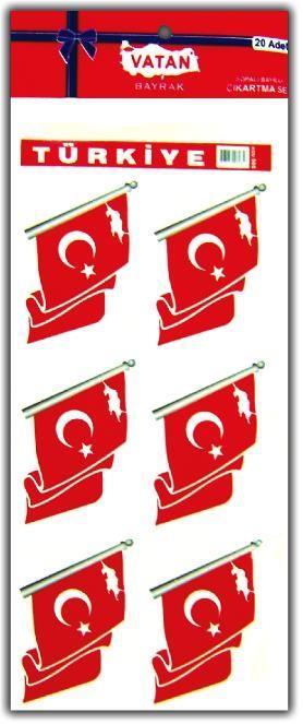 Vatan Sticker Bayraklı Çıkartma 10,5X23 20 LiVatan Sticker Bayraklı Çıkartma 10,5X23 20 Li - Kirtasiyem NetStickerlar