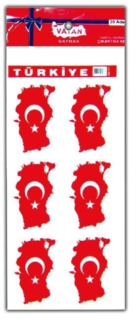 Vatan Sticker Bayraklı Haritalı Çıkartma 10,5X23 20 LiVatan Sticker Bayraklı Haritalı Çıkartma 10,5X23 20 Li - Kirtasiyem NetStickerlar