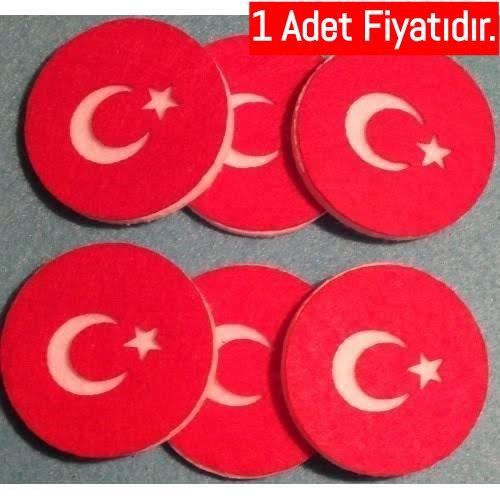 Vatan Türk Bayrağı Keçe Köşeli Yuvarlak (1 Adet)Vatan Türk Bayrağı Keçe Köşeli Yuvarlak - Kirtasiyem NetBayraklar