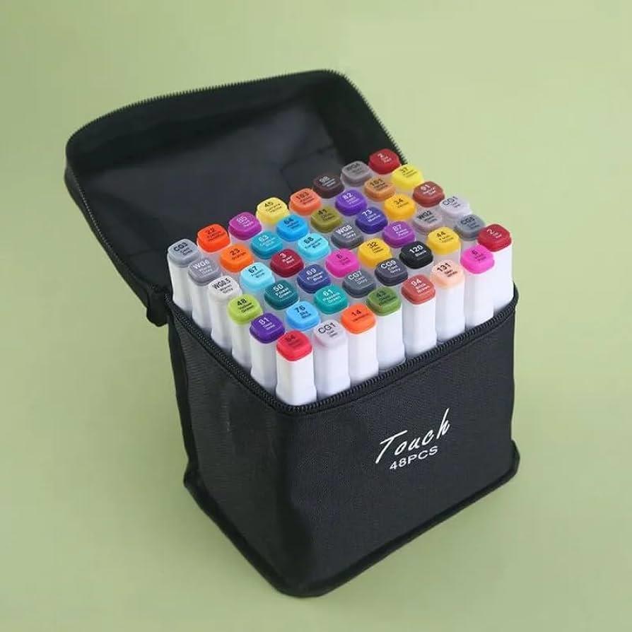 Vg M48W Çift Uçlu Art Marker Çantalı 48'LiSentetik Fırça