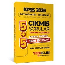 Yediiklim 2026 Ortaöğretim-Önlisans Genel Yetenek Genel Kültür 5+5 Tamamı Çözümlü Son 10 Sınav Fasikül Fasikül Çıkmış Sorular KPSS Hazırlık