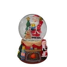 Yılbaşı Süsü Kar Küresi Büyük Boy Şömineli Noel Baba Hediyelik Eşyalar