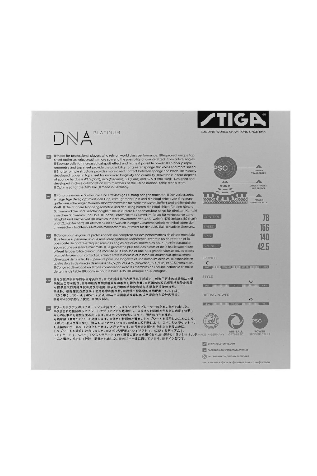 Stiga DNA Platinum S STIGA