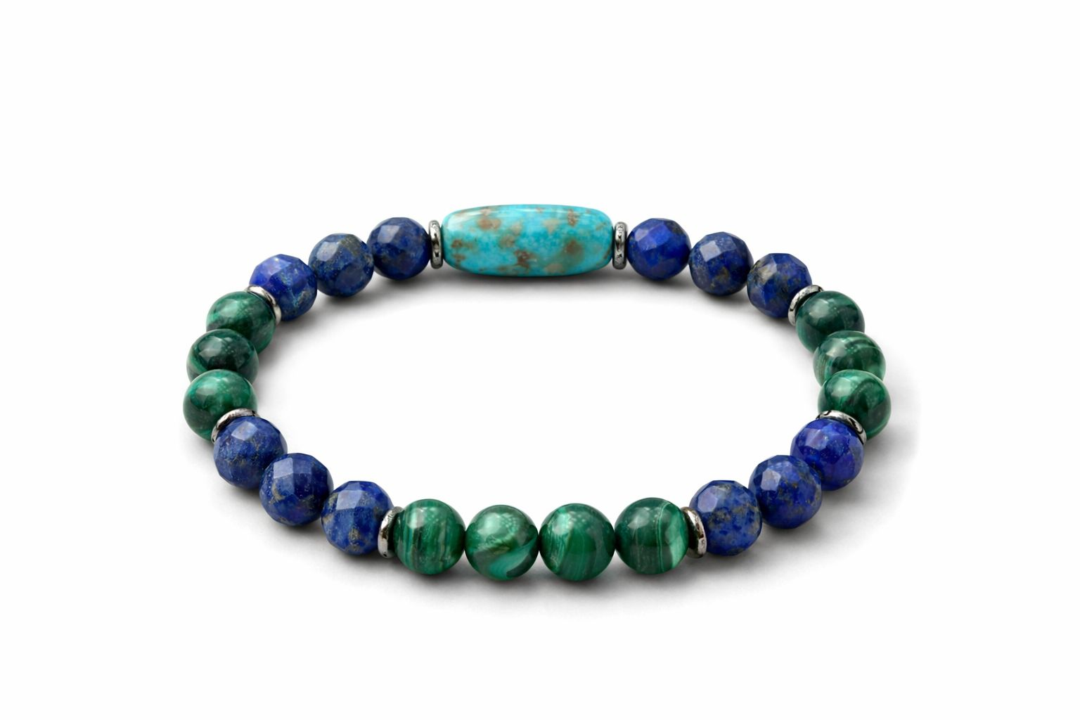 LAPİS LAZULİ MALAHİT TURKUAZ KOMBİN BİLEKLİK